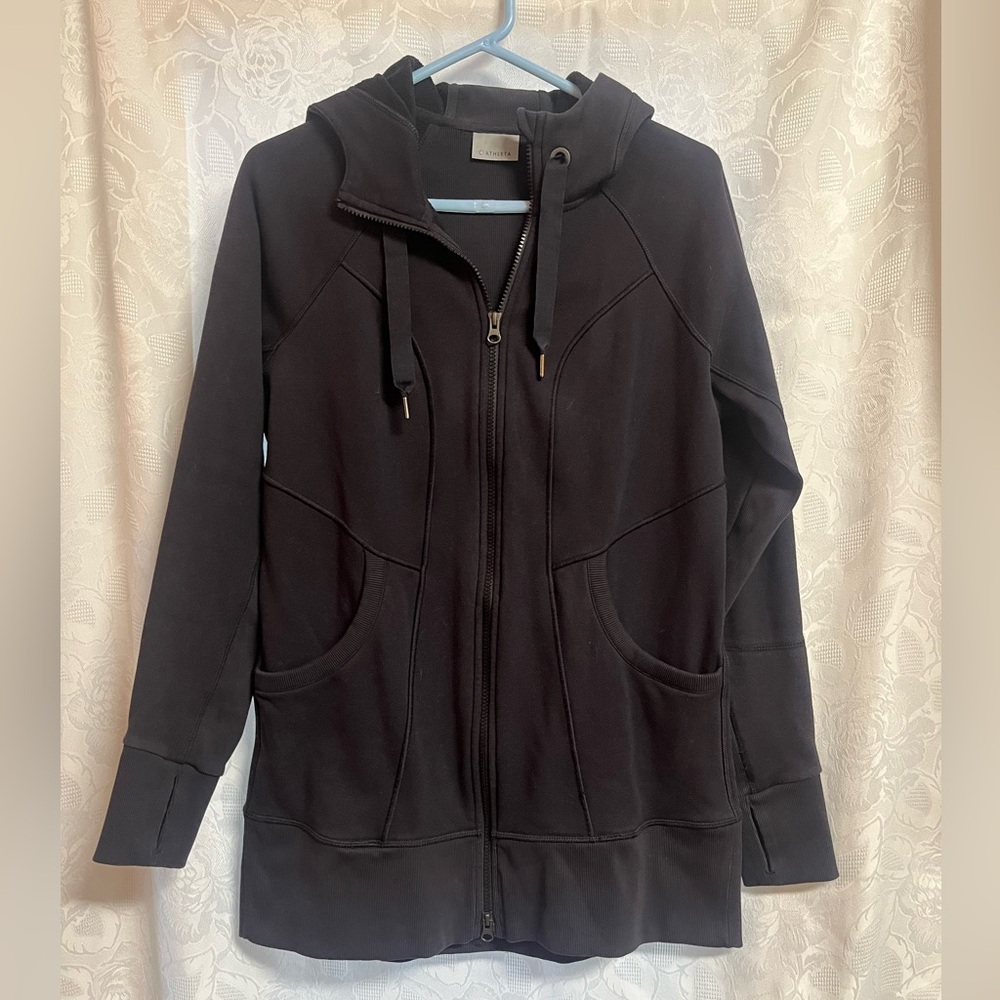 Athleta Black Zip Hoodie Jacket.